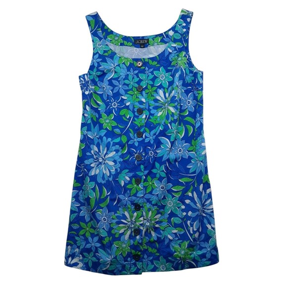 J. Crew Dress Women's Small Button Front Shift Dress Cobalt Blue Floral 2024 - Picture 1 of 9